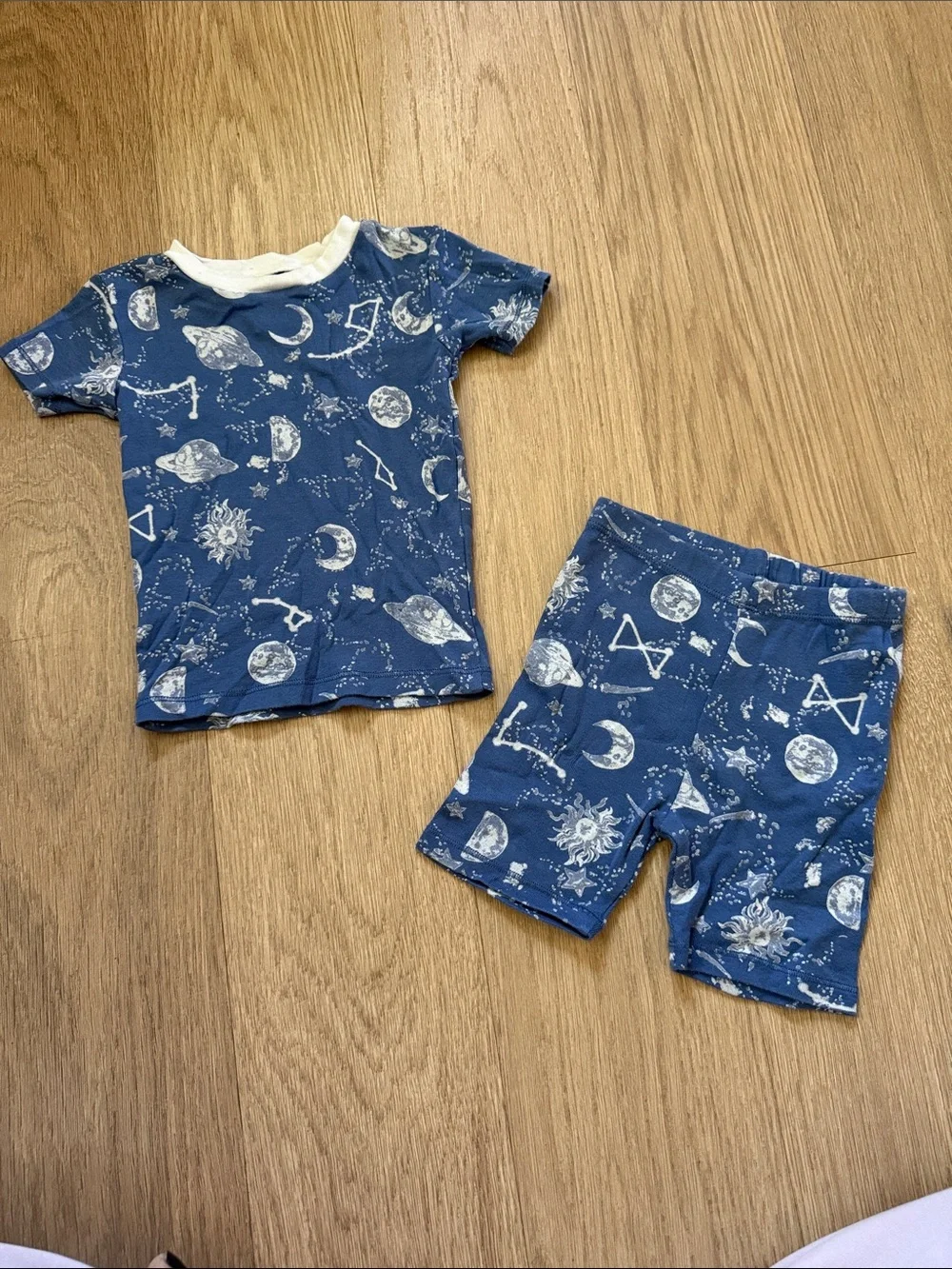Burt's Bees Kids Navy Space Print Pajama Set Size 2T